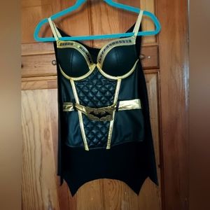 Bat girl leather corset